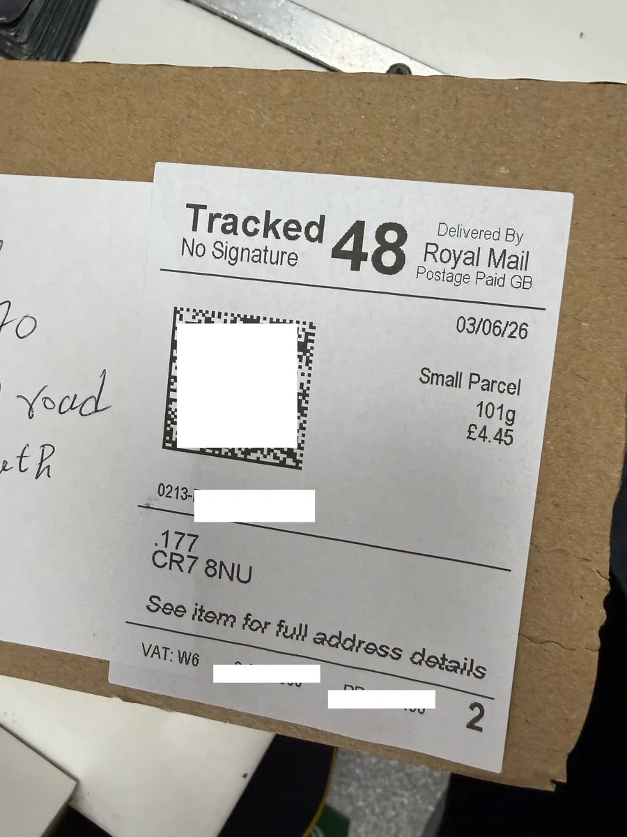 A skincare parcel ready for Royal Mail Tracked 48 delivery across the UK