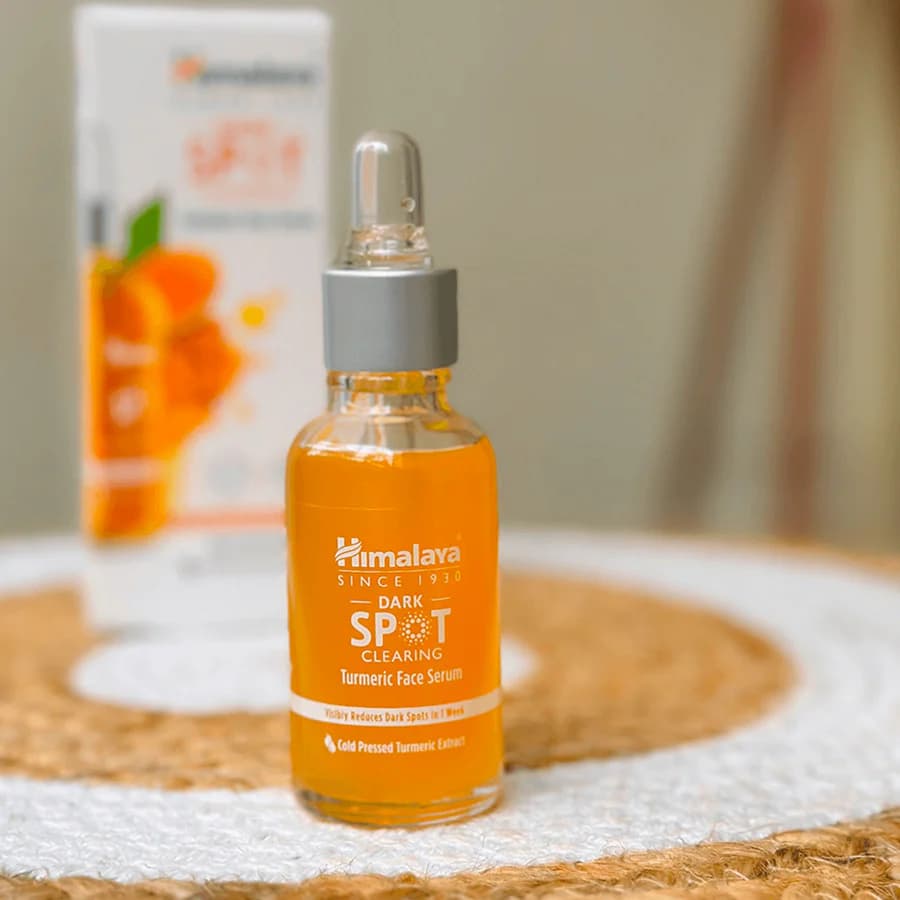 Himalaya Turmeric Face Serum bottle — cold pressed turmeric extract dark spot serum for radiant skin