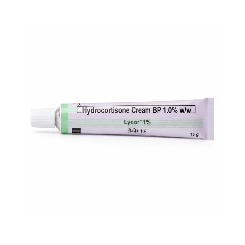 Hydrocortisone Cream 1% W/W 15g Lycor for Eczema & Redness