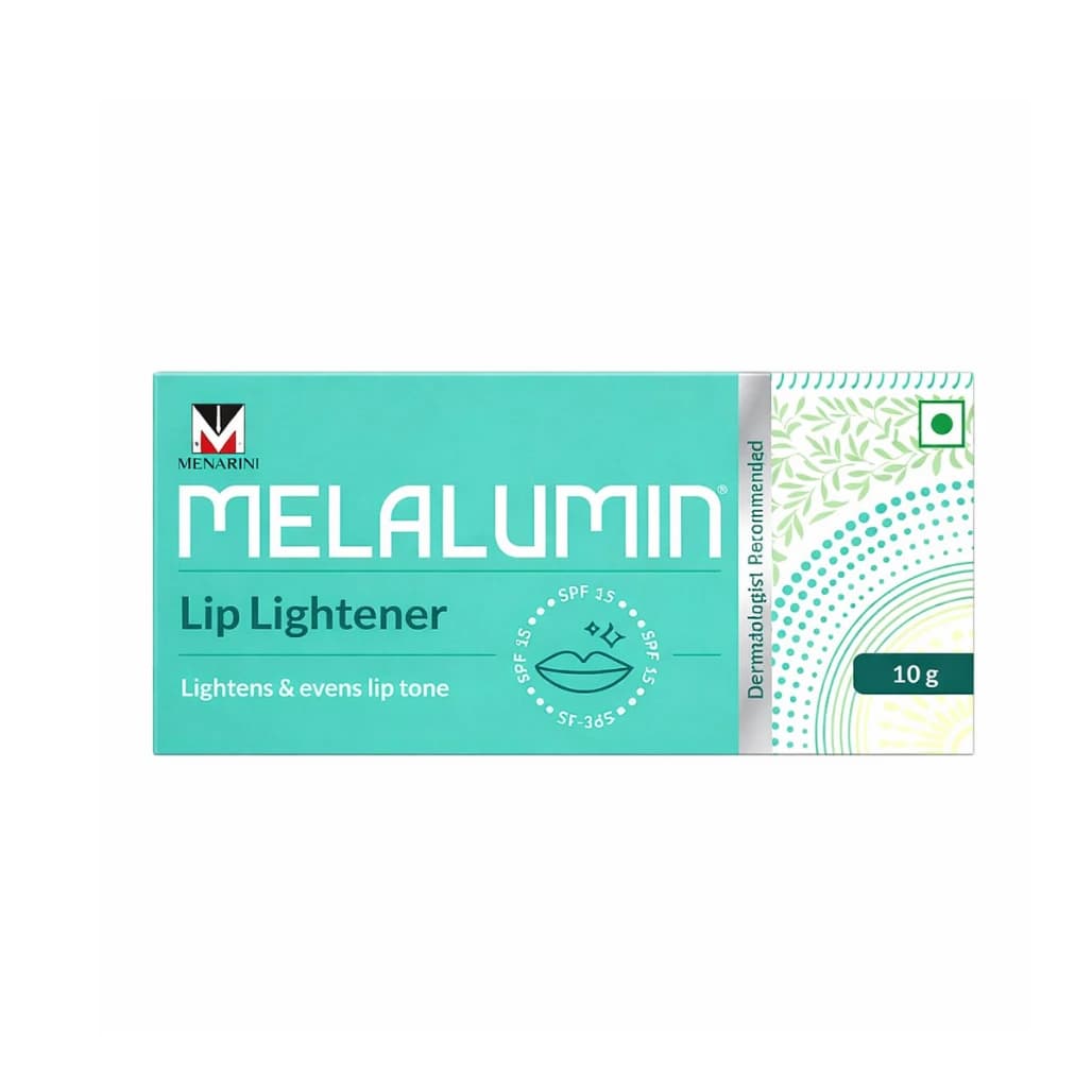 Melalumin Lip Lightener 10g tube and outer box — 3-in-1 lip cream with kojic acid, niacinamide, liquorice, and SPF 15 UK