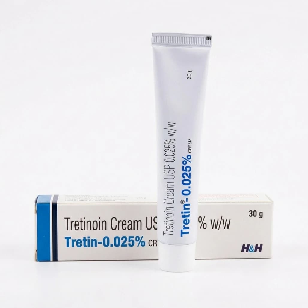 Tretin Tretinoin Cream 0.025% 30g packaging detail UK
