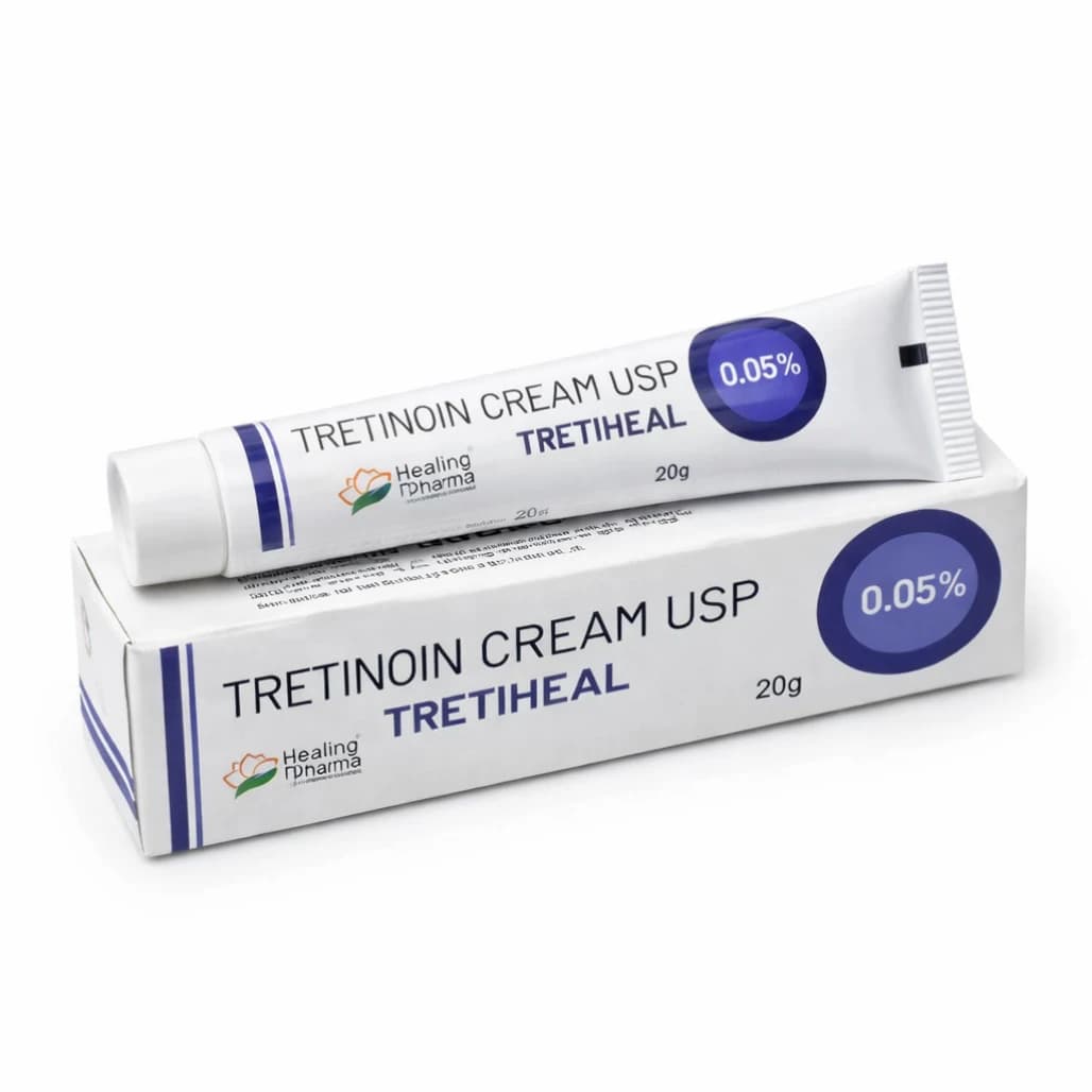 Tretinoin Cream 0.05%, Tretiheal 20g & Tretin 30g for Acne & Wrinkles