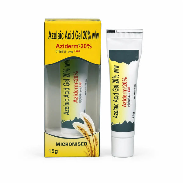 Aziderm Azelaic Acid Gel 20%, 15g for Acne and Redness