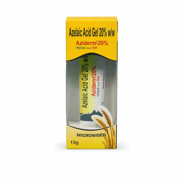 Aziderm Azelaic Acid Gel 20%, 15g for Acne and Redness