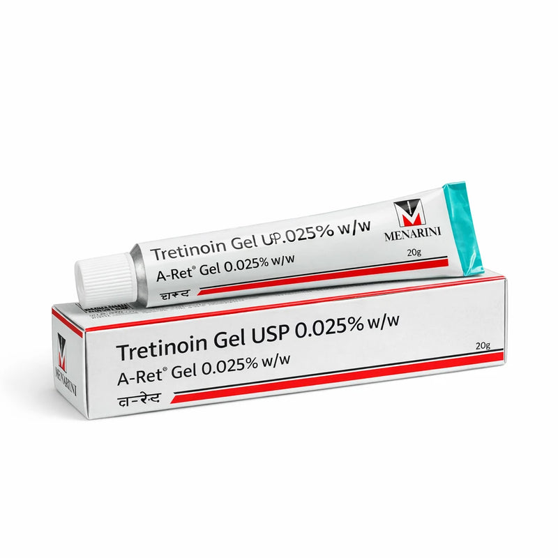 A-Ret Tretinoin Gel 0.025% tube and box UK