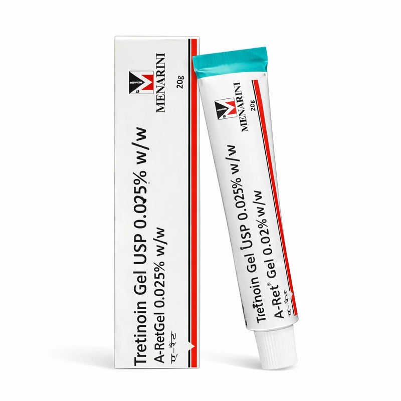 A-Ret Tretinoin Gel 0.025% 20g tube — oily skin retinoid UK
