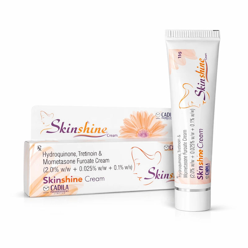 Skinshine Triple Combination Cream 15g by Cadila — Hydroquinone 2% + Tretinoin 0.025% + Mometasone 0.1% — modified Kligman's formula UK