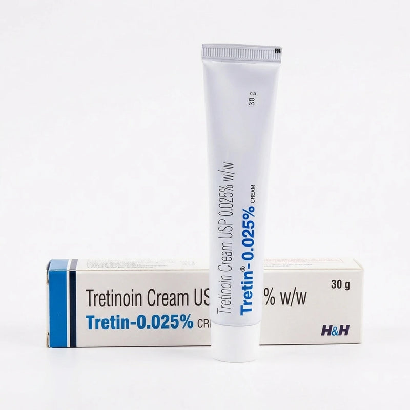 Tretin Tretinoin Cream 0.025% tube and box UK