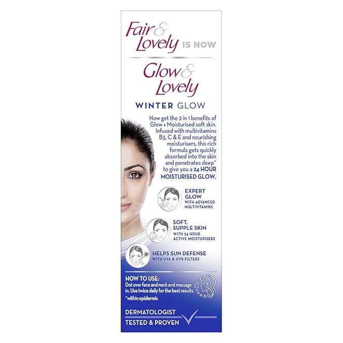 Glow & Lovely Winter Glow face cream — winter glow, soft supple skin and sun defence with UVA UVB protection