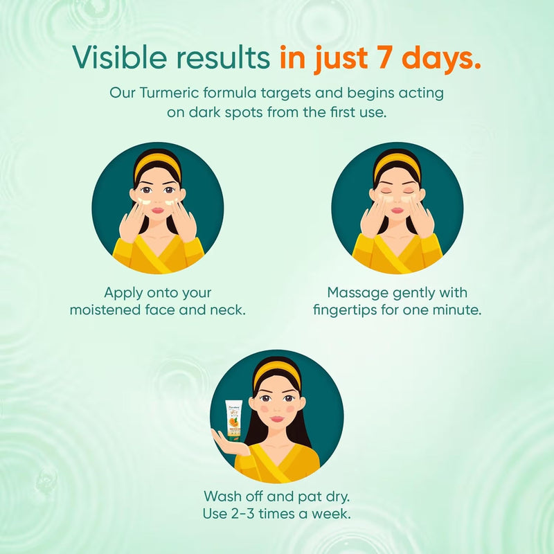 Himalaya Turmeric Face Scrub reduces dark spots in 7 days — cold pressed turmeric extract brightening scrub