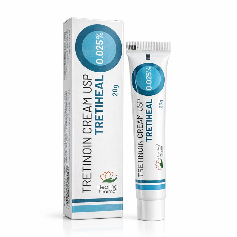 Tretiheal Tretinoin Cream 0.025% tube and box UK