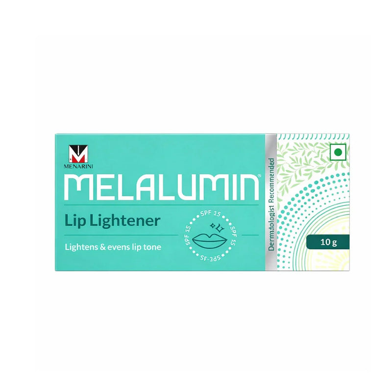 Melalumin Lip Lightener 10g tube and outer box — 3-in-1 lip cream with kojic acid, niacinamide, liquorice, and SPF 15 UK
