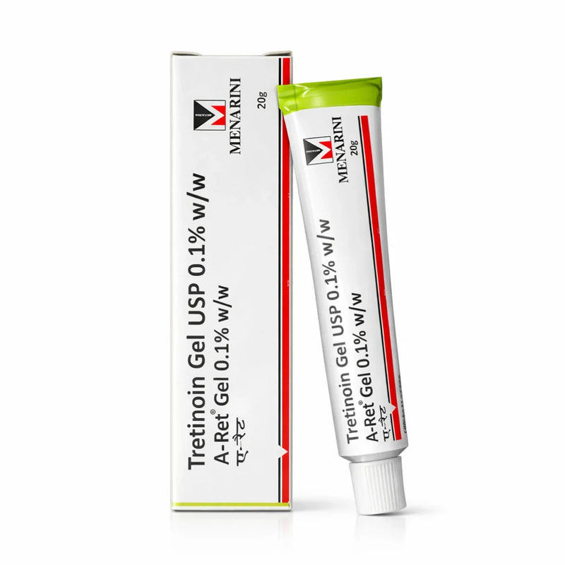 A-Ret Tretinoin Gel 0.1% 20g tube — maximum-strength acne retinoid UK