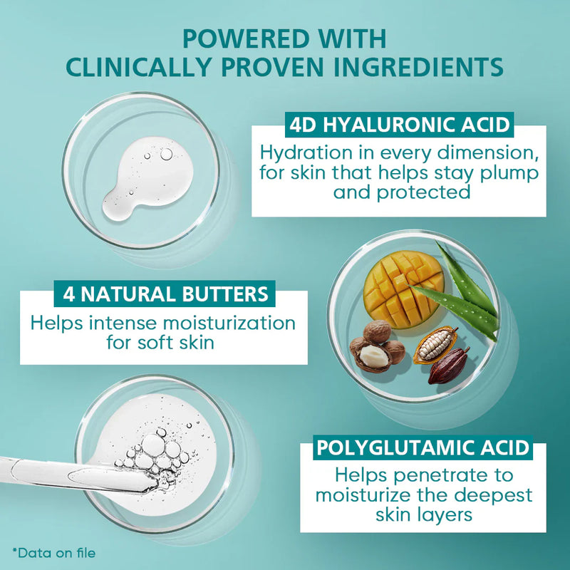 Venusia Max with polyglutamic acid and 4D hyaluronic acid complex — breathable hydrating film for lasting moisture